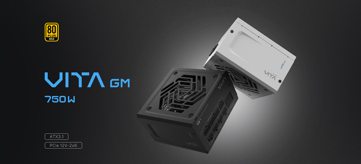 A large marketing image providing additional information about the product FSP Vita GM 750W Gold PCIe 5.1 ATX 3.1 Modular PSU (White) - Additional alt info not provided